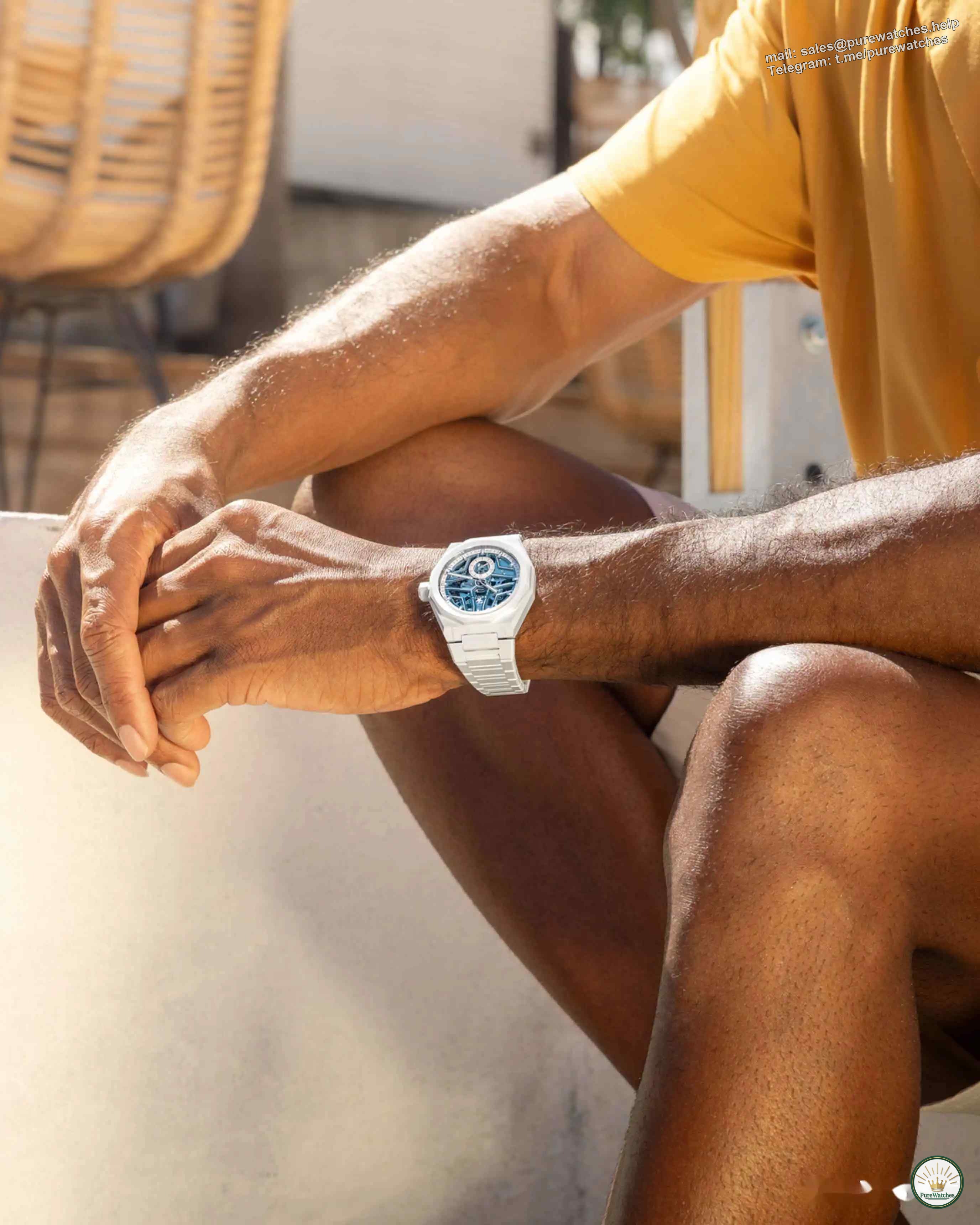 [Limited to 100 pieces] Zenith DEFY White Surfer Ceramic Watch is finally here! The ice blue hollows are so beautiful!