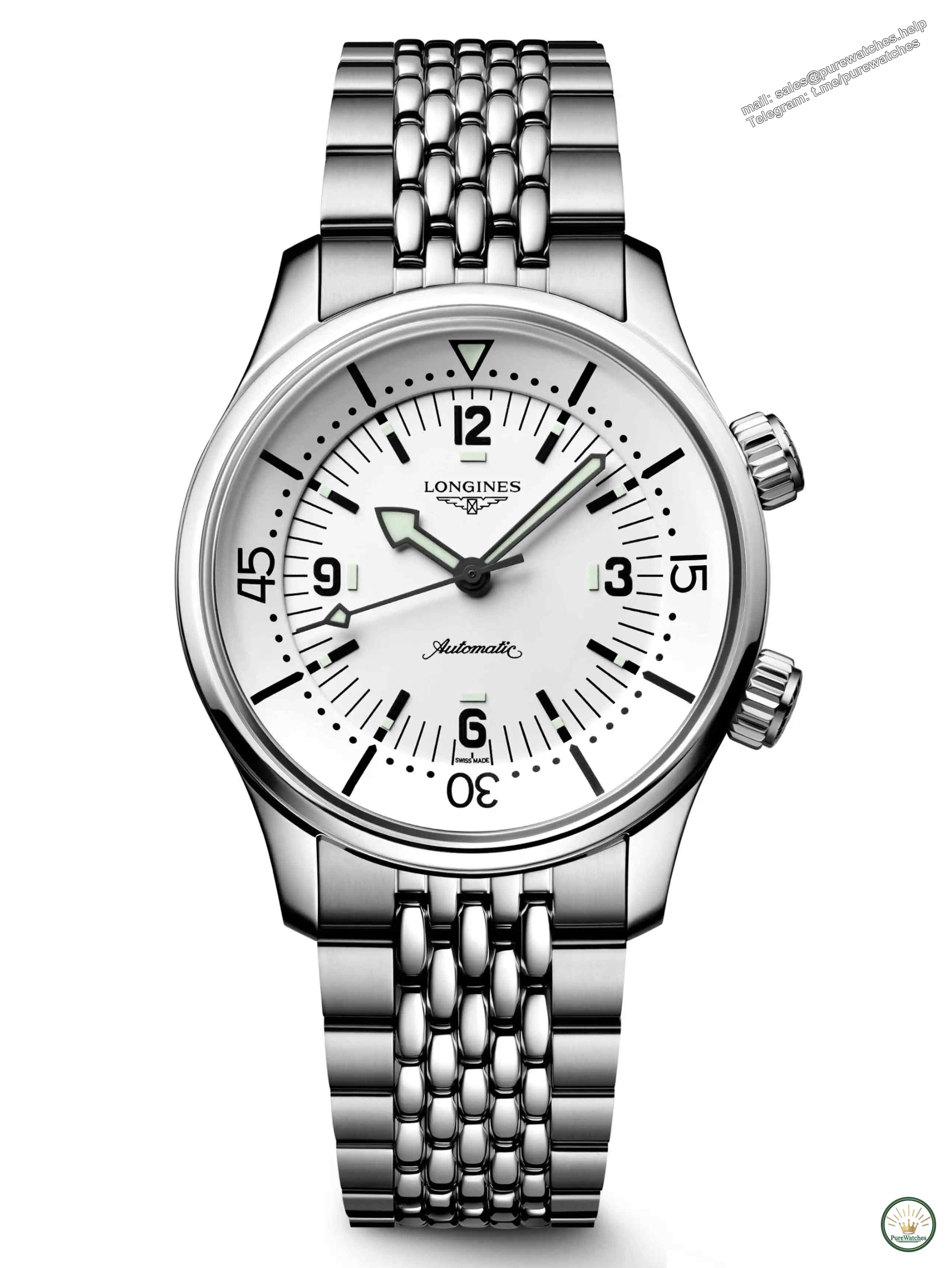 Longines 2025 blockbuster masterpiece! Classic replica diving watch in matte white + blue and black, COSC certified, accurate and durable!