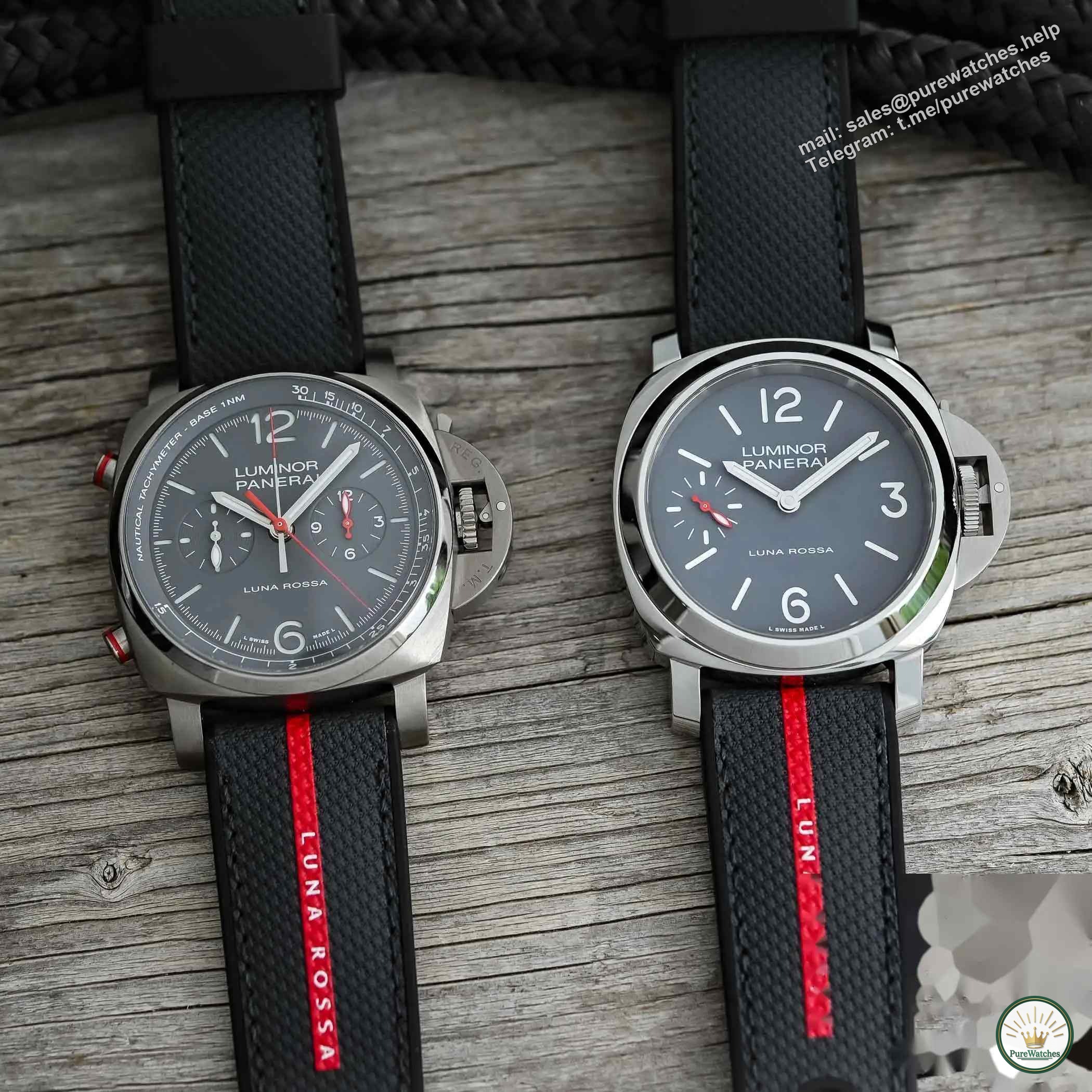 America’s Cup Limited Edition! Panerai Luna Rossa titanium flyback chronograph, 72 hours of power, only 150 pieces!
