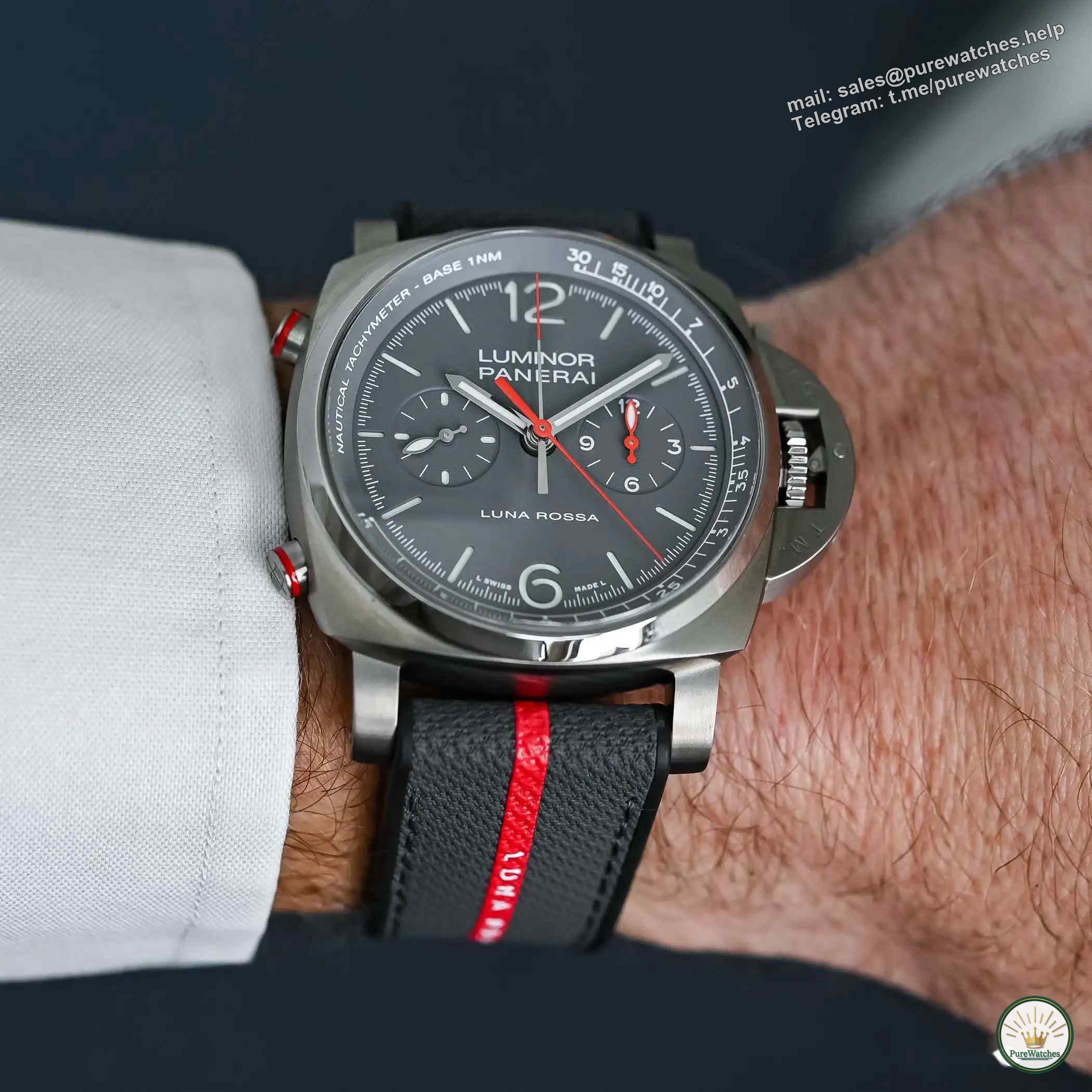 America’s Cup Limited Edition! Panerai Luna Rossa titanium flyback chronograph, 72 hours of power, only 150 pieces!