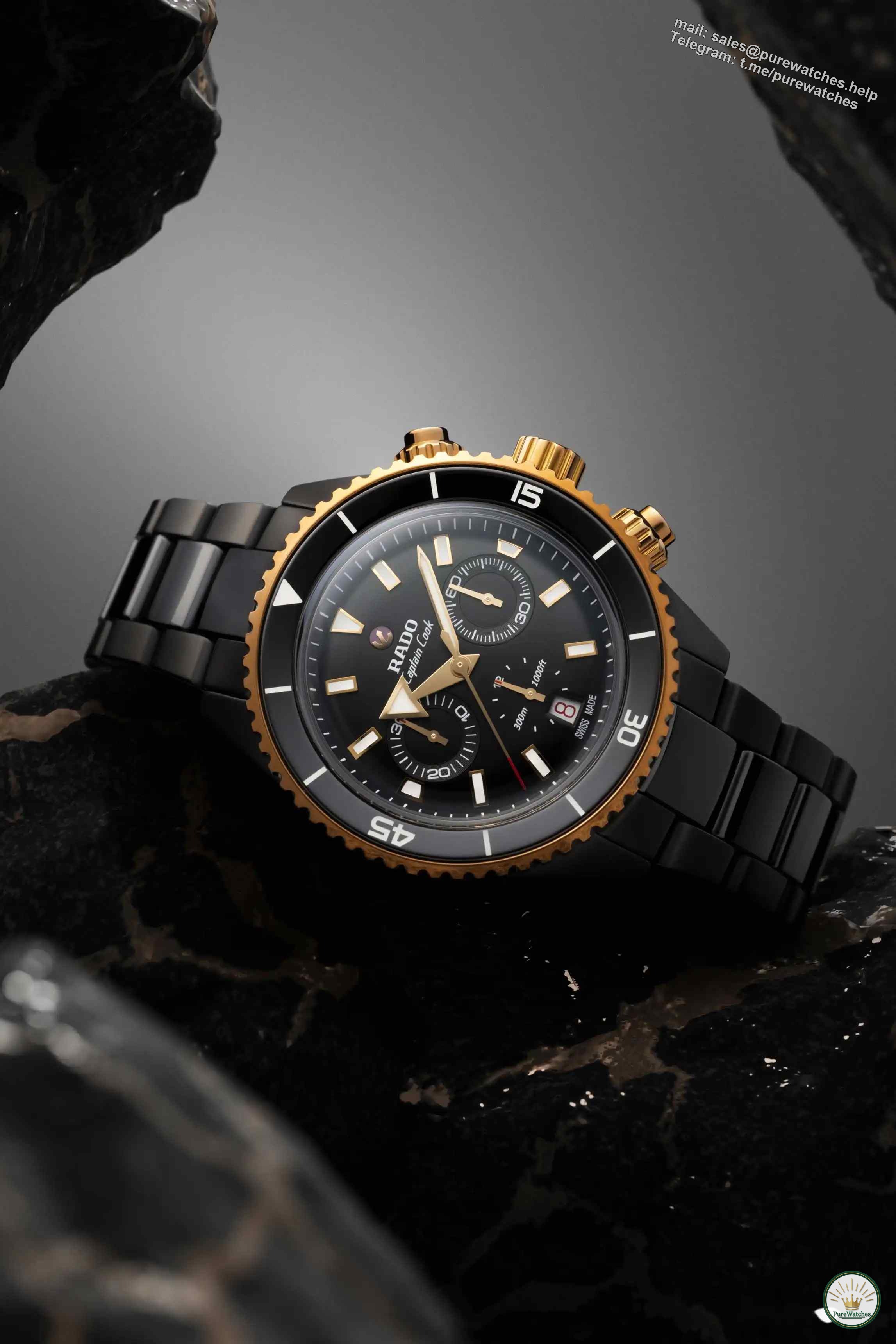 Two-color debut! Rado Captain Cook ceramic chronograph, rose gold contrasting color VS jungle green, the best in appearance and performance!