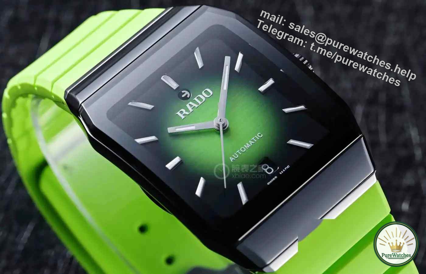 Cool down at a glance! Radar arched lime green watch, high-tech ceramics + rotating anchor, refreshing all summer!