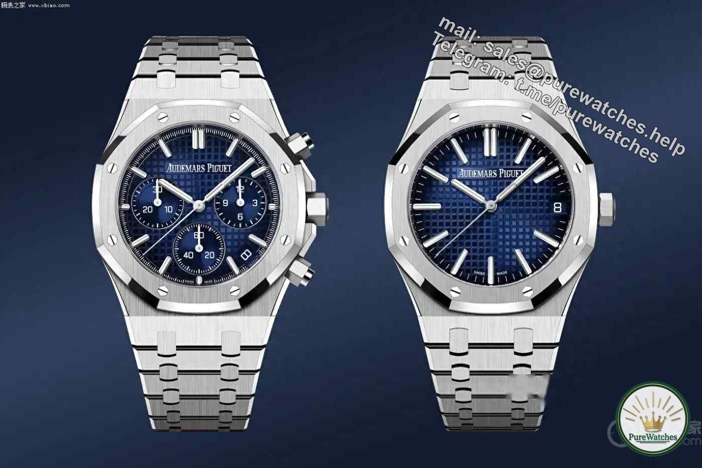 Poisoned at first glance! Audemars Piguet 2023 Royal Oak Smoked Blue Duo is coming: Comparing the automatic model and the chronograph model, you won’t lose money either way!