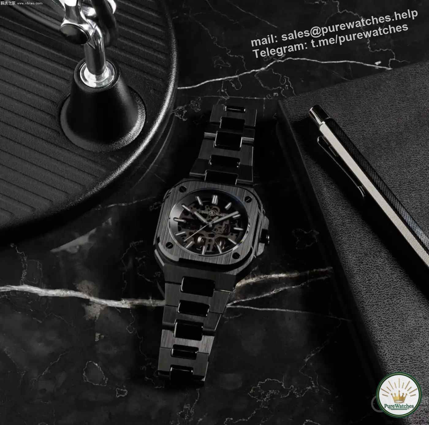 Stealth fighter inspiration! Bell & Ross BR-05 Skeleton Ceramic Watch is limited to 500 pieces and has cool luminous light!