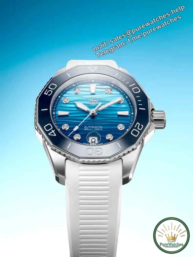 A diving watch that girls can also wear! TAG Heuer’s new submariner, diamond hour markers + white tape are too advanced!