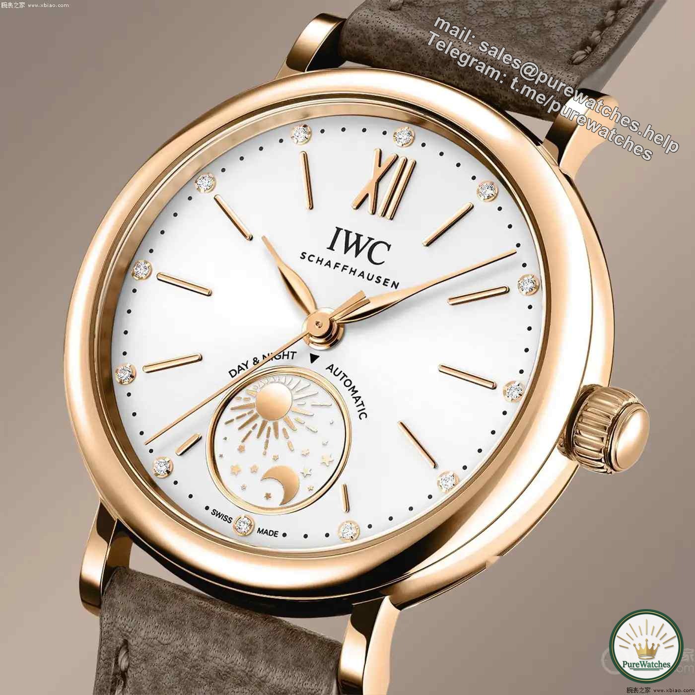 A must-see if you have a budget of 130,000! IWC’s red gold day and night watch is breathtakingly inlaid with diamonds!