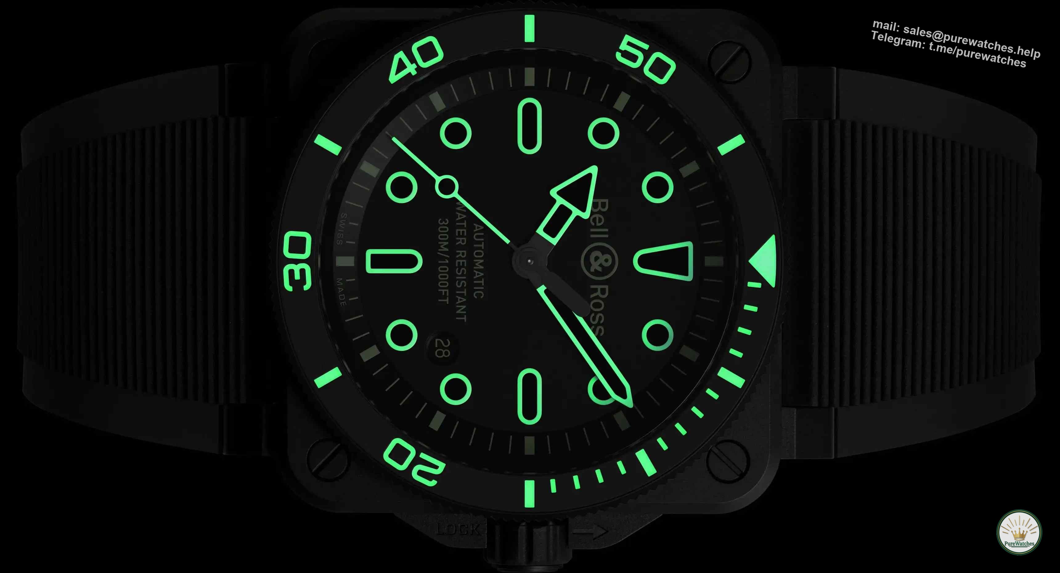 The Luminous King is back! Bell & Ross BR-03 diving watch is limited to 500 pieces, and the neon outline is so beautiful!