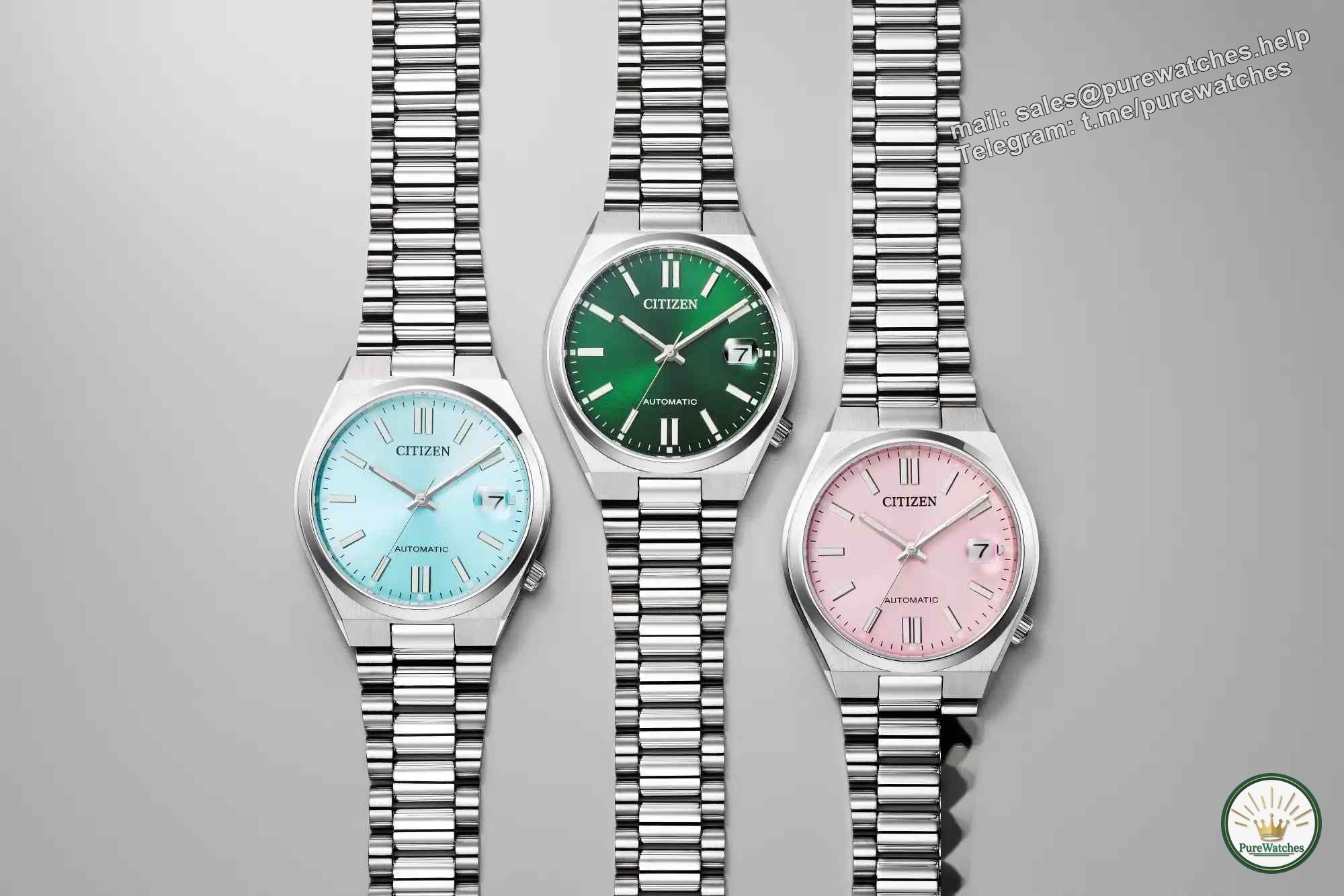 Choose from ice blue, soft pink and dark green! Citizen’s new mechanical watch has an 11.5mm ultra-thin design, perfect for work and dates!