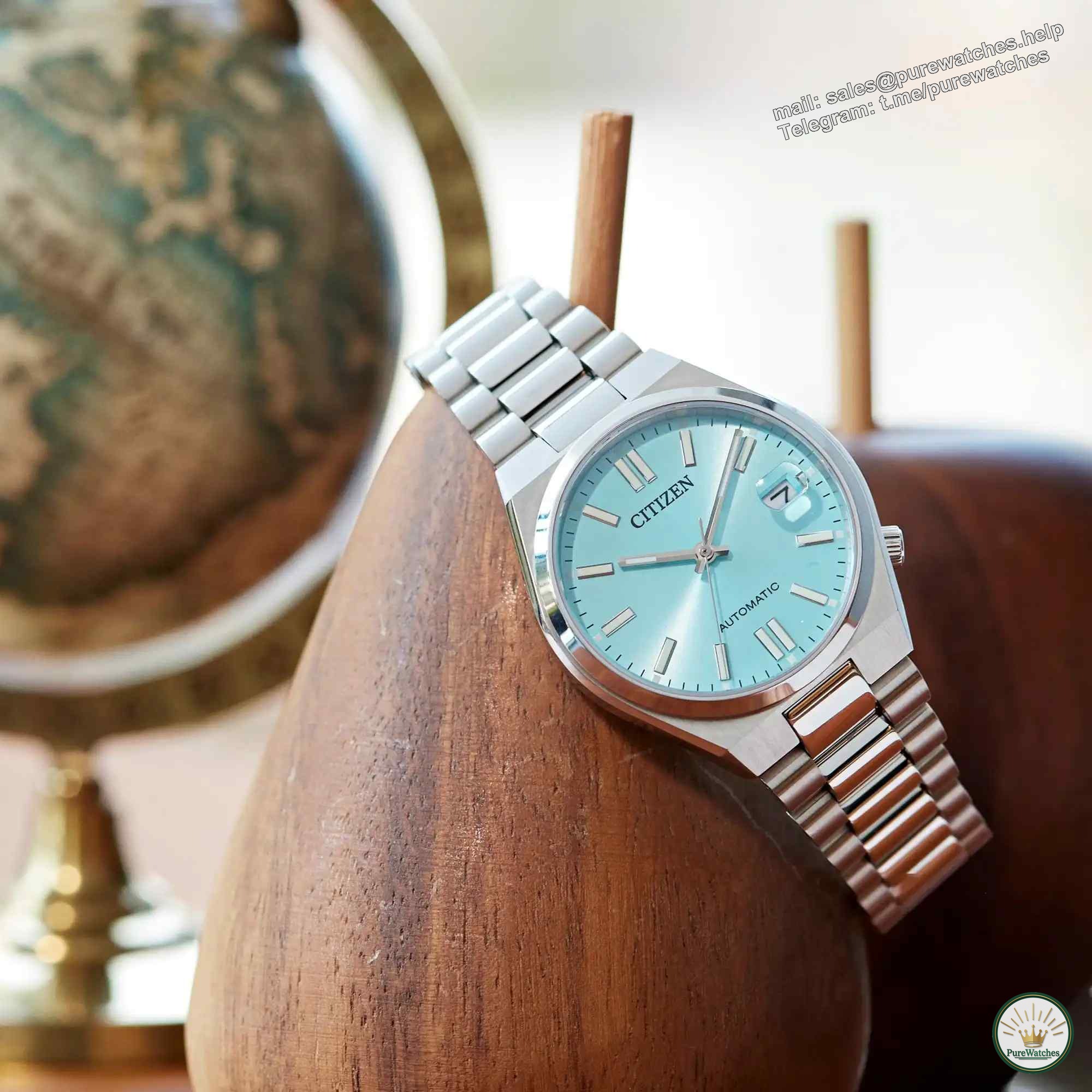 Choose from ice blue, soft pink and dark green! Citizen’s new mechanical watch has an 11.5mm ultra-thin design, perfect for work and dates!