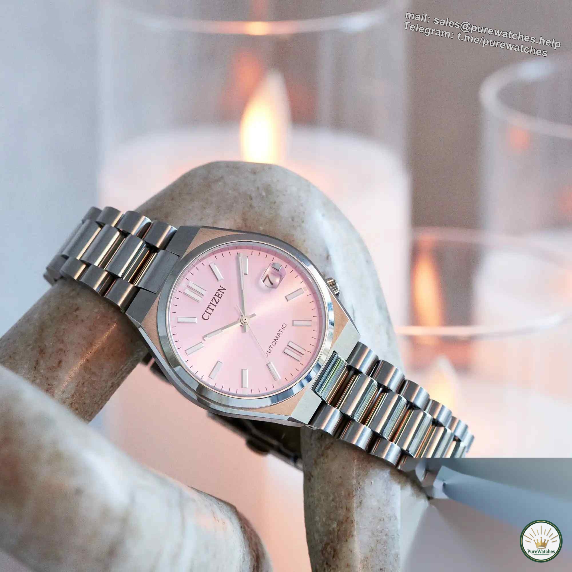 Choose from ice blue, soft pink and dark green! Citizen’s new mechanical watch has an 11.5mm ultra-thin design, perfect for work and dates!