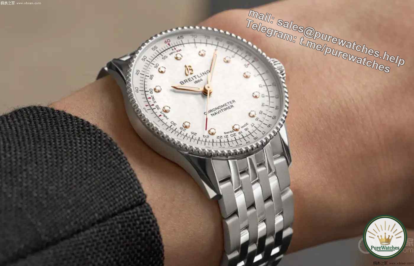 Specially made for goddesses! The Breitling Navitimer 36mm British Special Edition mother-of-pearl dial is stunning!