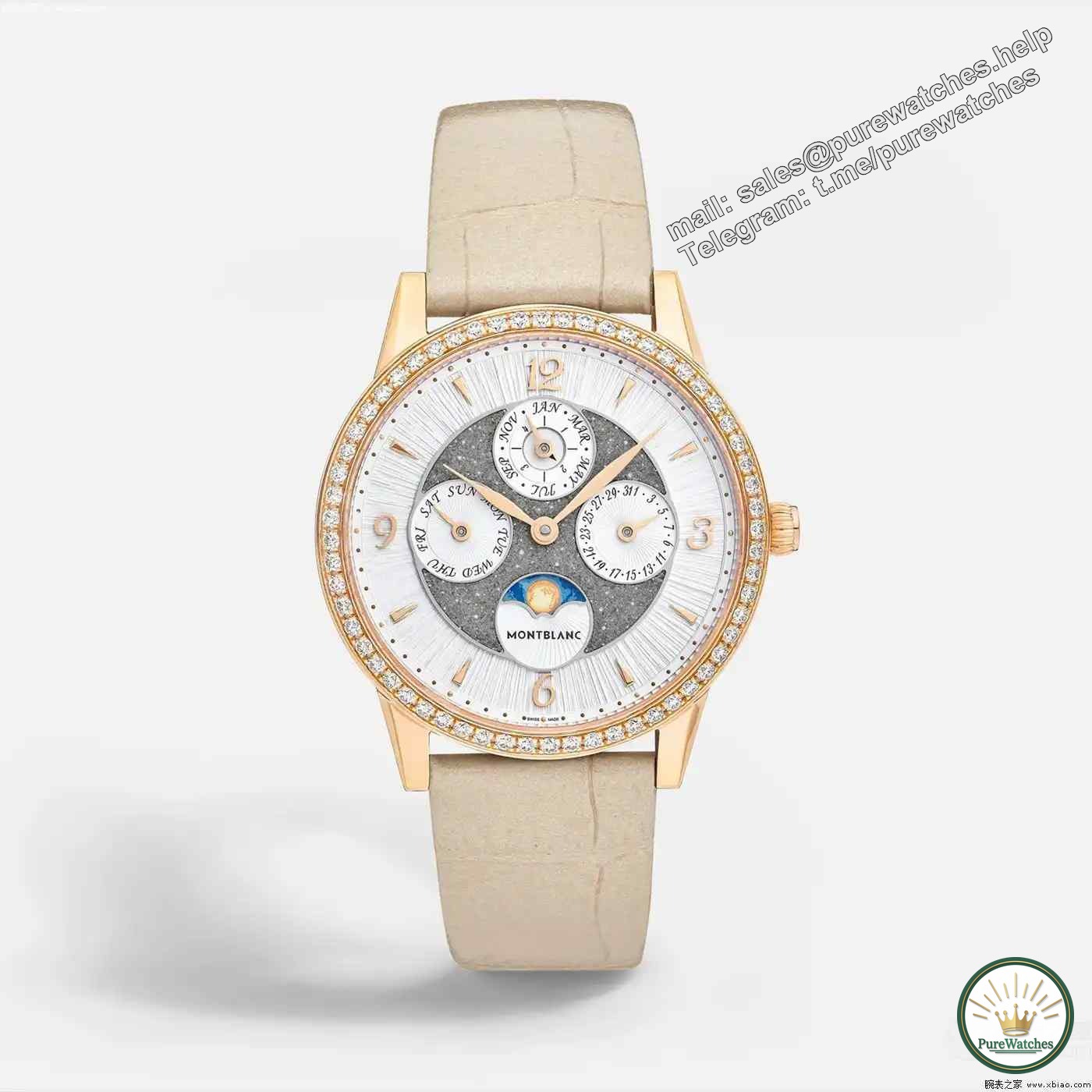 Female watch ceiling! The new Montblanc Bohème Perpetual Calendar, 60 diamonds + star trails dial is breathtakingly beautiful!