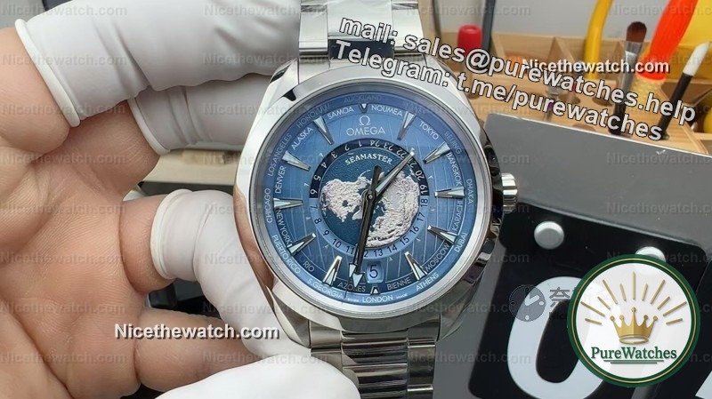 The ice blue storm is coming! Actual measurement of VS Factory Haima 150 Ice Blue Poseidon World Time, 8938 movement shocked the bezel!