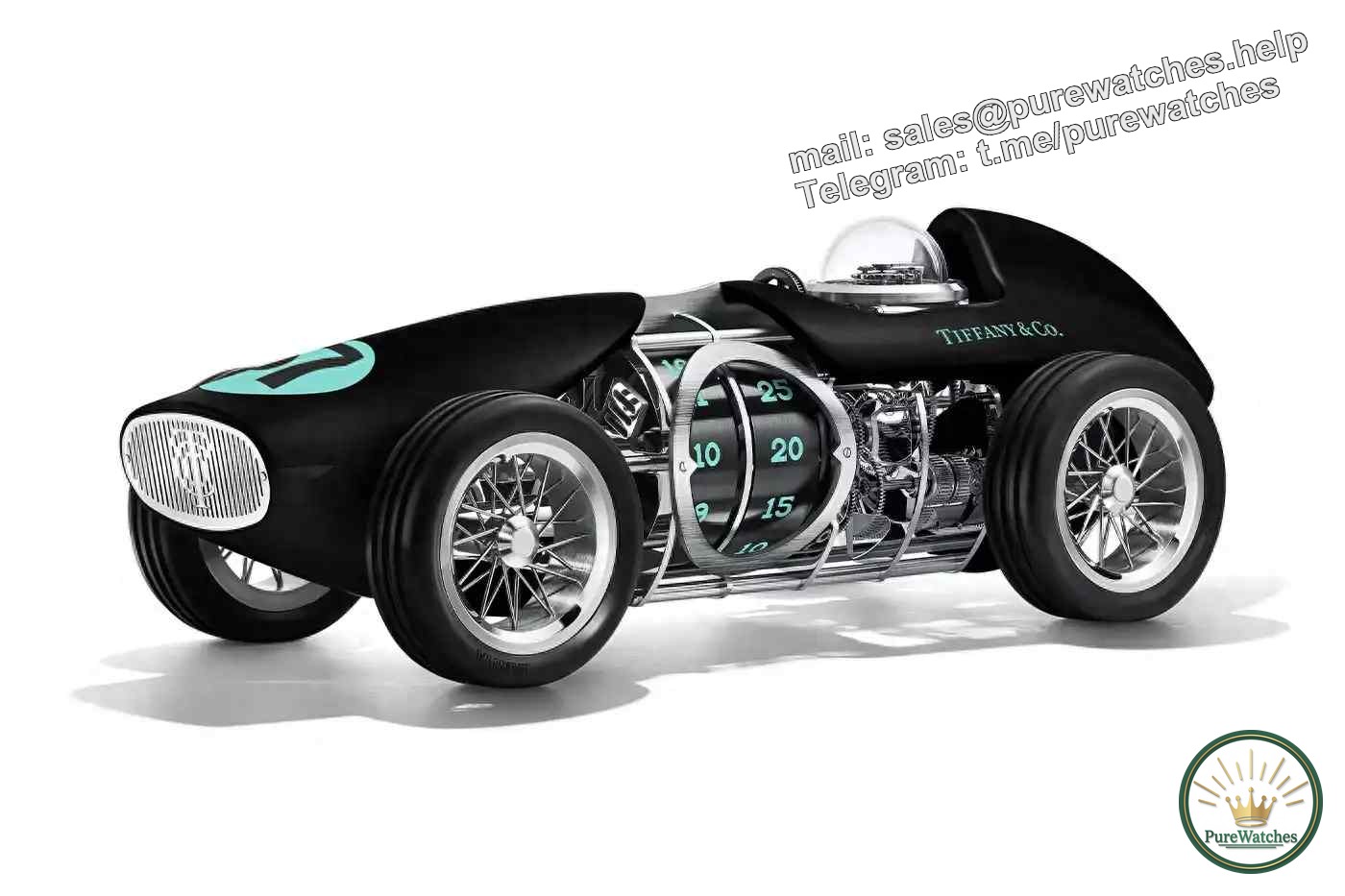 Can’t afford it but must see! Tiffany’s new clock is set with 4.5 carats of diamonds and has a racing car look that’s so handsome!