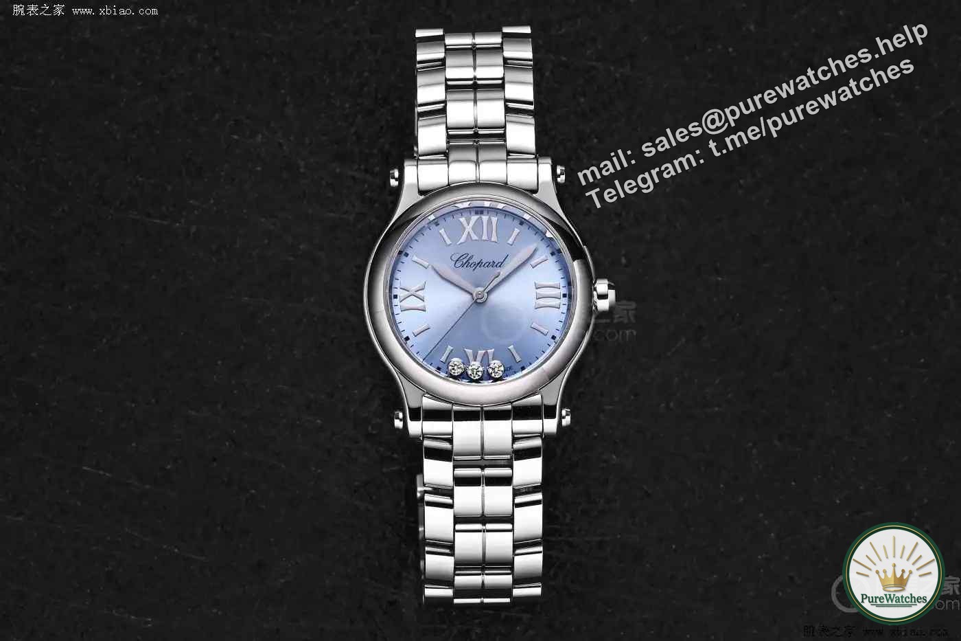 Don’t worry about giving gifts during Chinese Valentine’s Day! Chopard Happy Sport blue dial diamond watch, both beautiful and practical