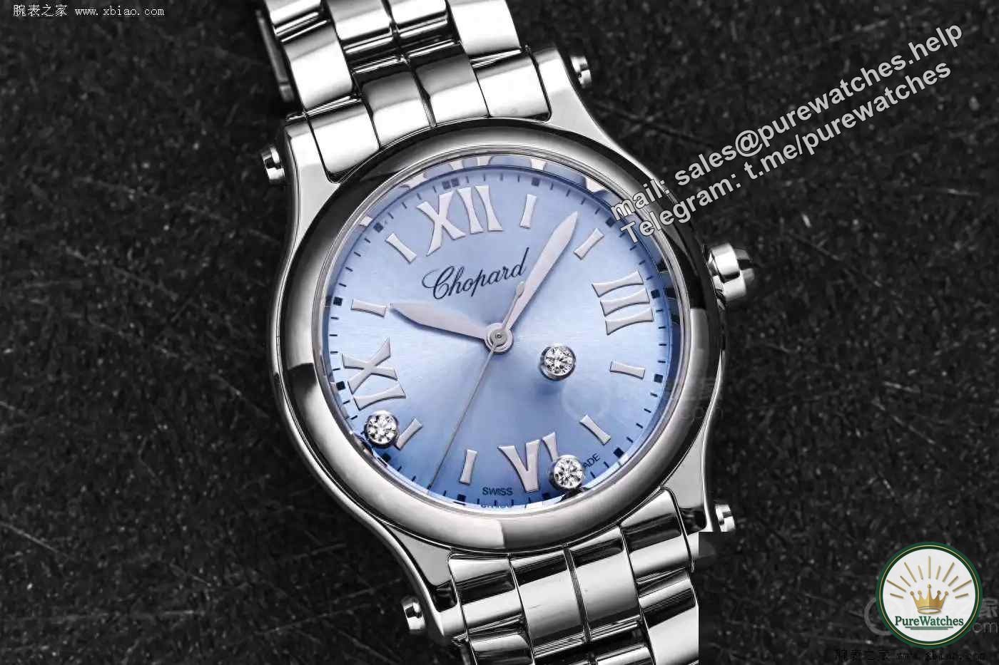 Don’t worry about giving gifts during Chinese Valentine’s Day! Chopard Happy Sport blue dial diamond watch, both beautiful and practical
