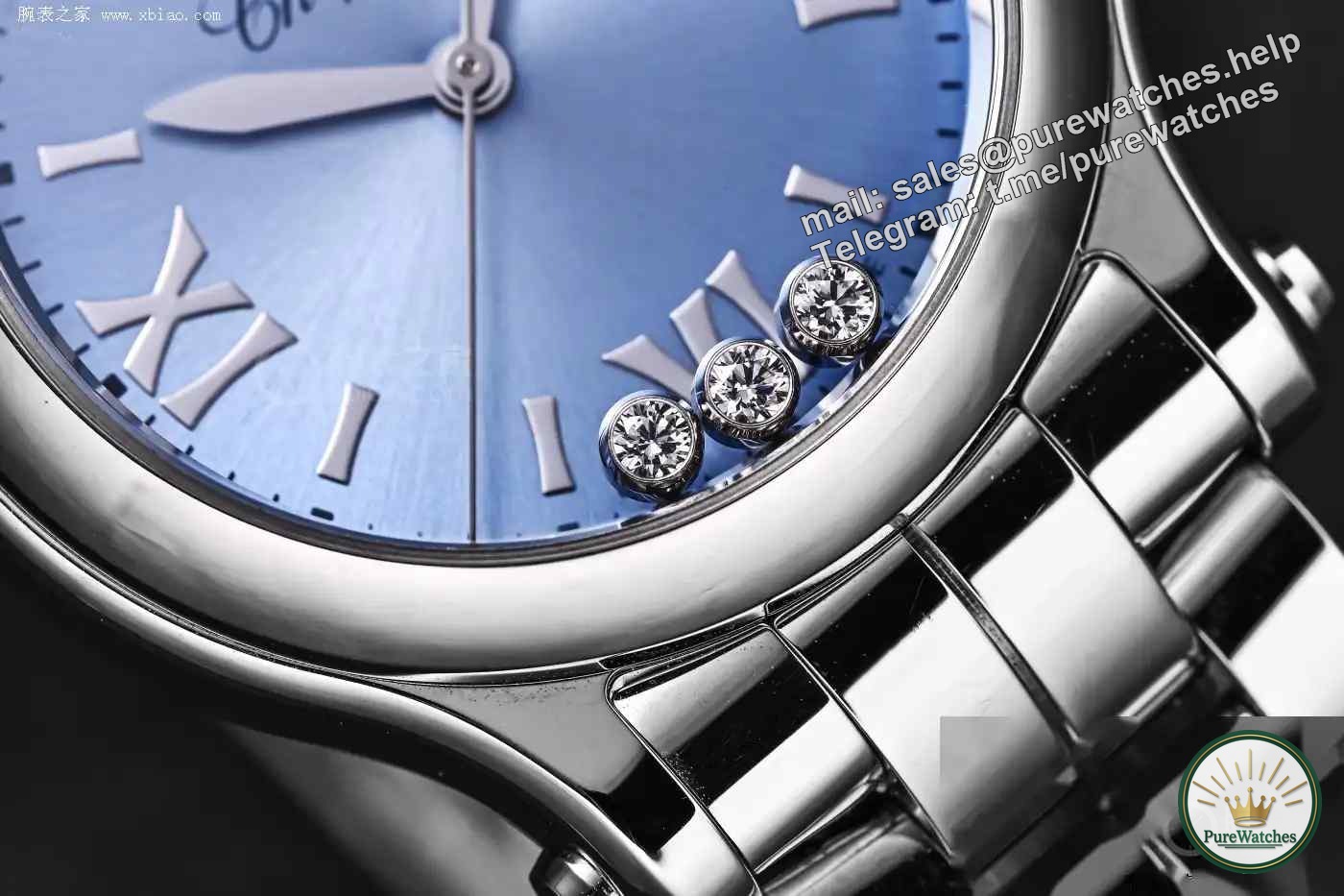 Don’t worry about giving gifts during Chinese Valentine’s Day! Chopard Happy Sport blue dial diamond watch, both beautiful and practical