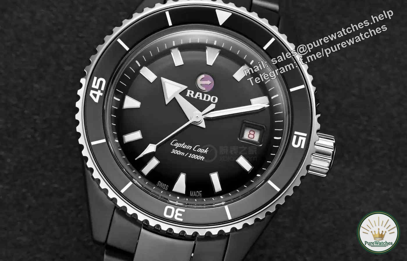 The King of Black Ceramics! The Rado Captain Cook diving watch is 300 meters waterproof and luminous, perfect for commuting and exploring!