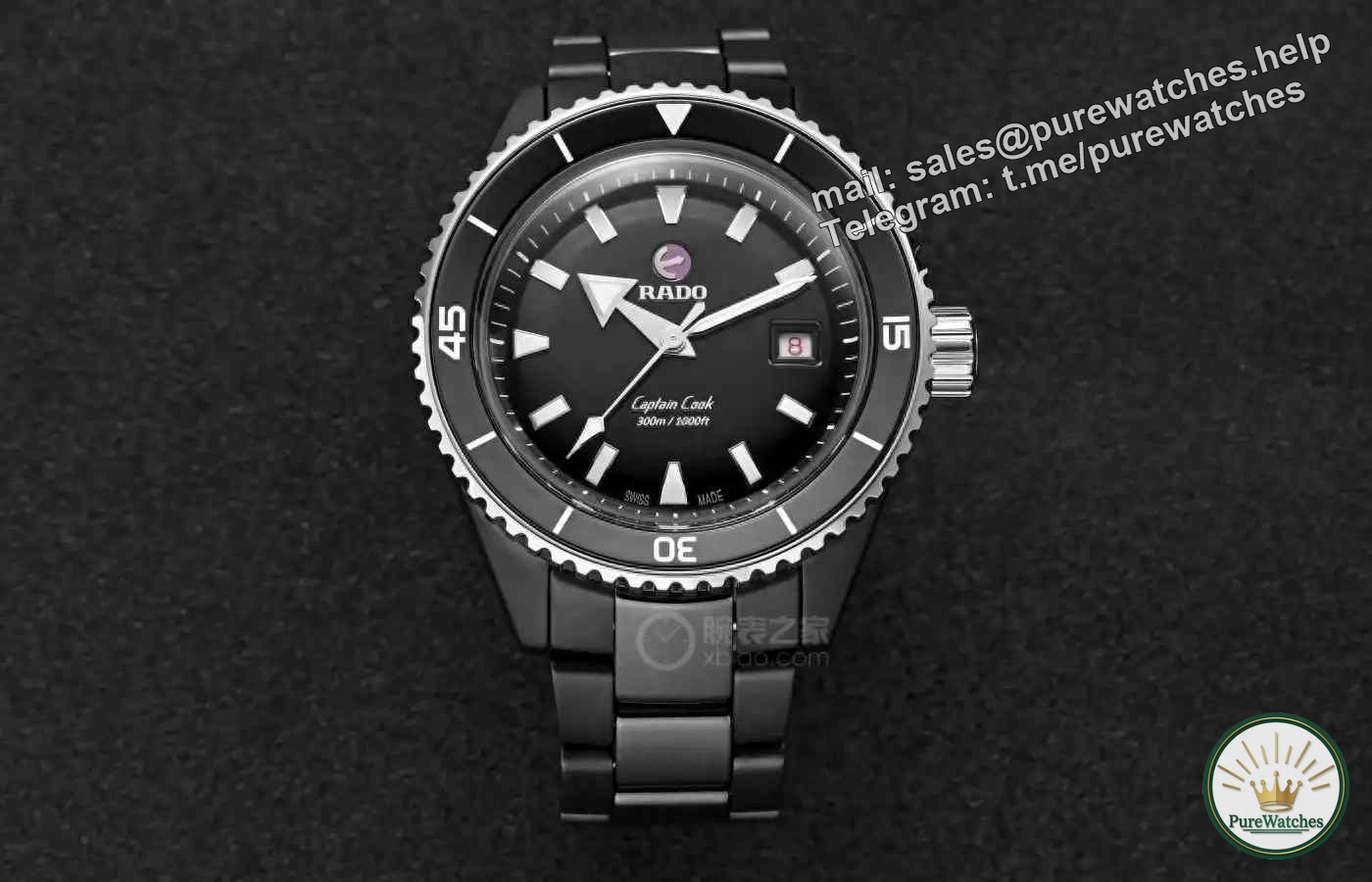 The King of Black Ceramics! The Rado Captain Cook diving watch is 300 meters waterproof and luminous, perfect for commuting and exploring!