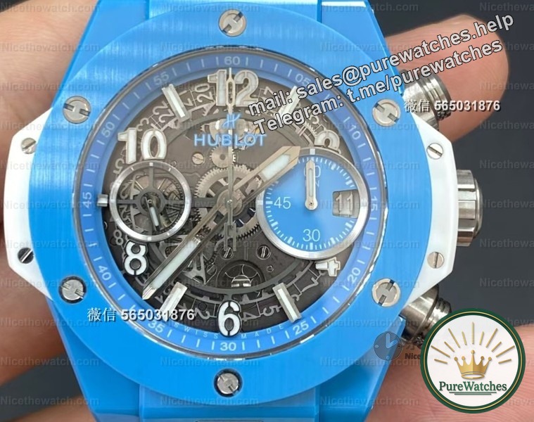 The mechanical art of wearing out of the circle! The BBF Big Bang blue and white ceramic model is here, and the hollow movement is breathtakingly beautiful!