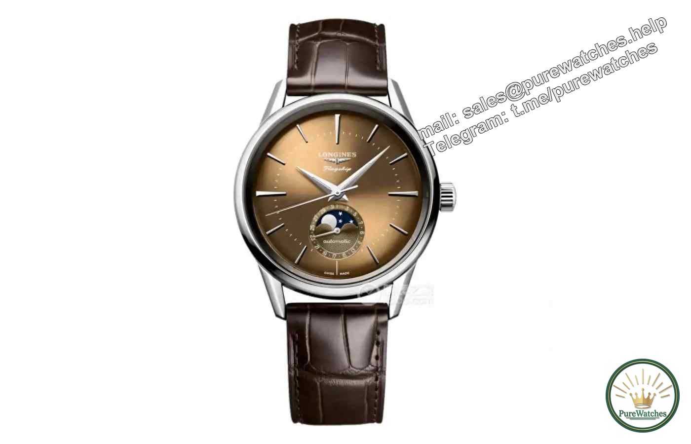 Three retro brown dial watches you must buy in autumn! Longines moon phase/Panerai tough guy style/Bell & Ross bronze watch, stunning appearance!