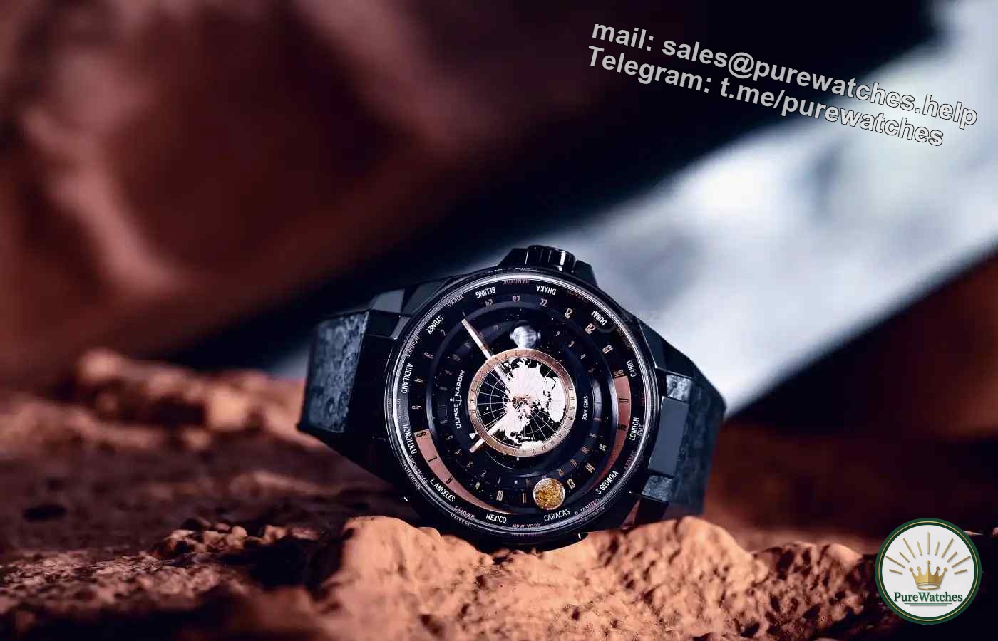 There are only 20 pieces in the world! The Ulysse Nardin rose gold Rhapsody of the Moon watch puts the universe on your wrist!