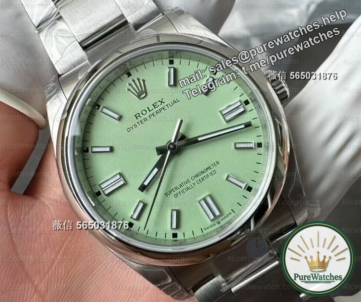 The replica bezel “King Zha” combination appears! VS Factory Pistachio Green Perpetual + Blue Face DD, who would queue up at the counter after seeing it?