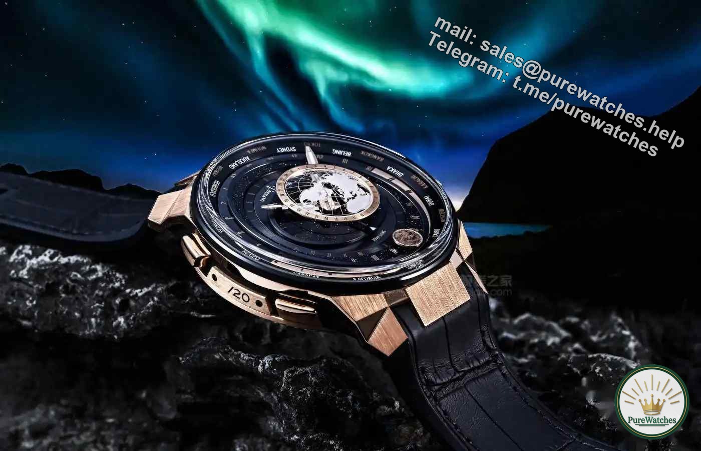 The Ulysse Nardin Blast Moon Rhapsody in rose gold is limited to 20 pieces! 727,000 collection astronomical watch, accurate moon phase + world time!