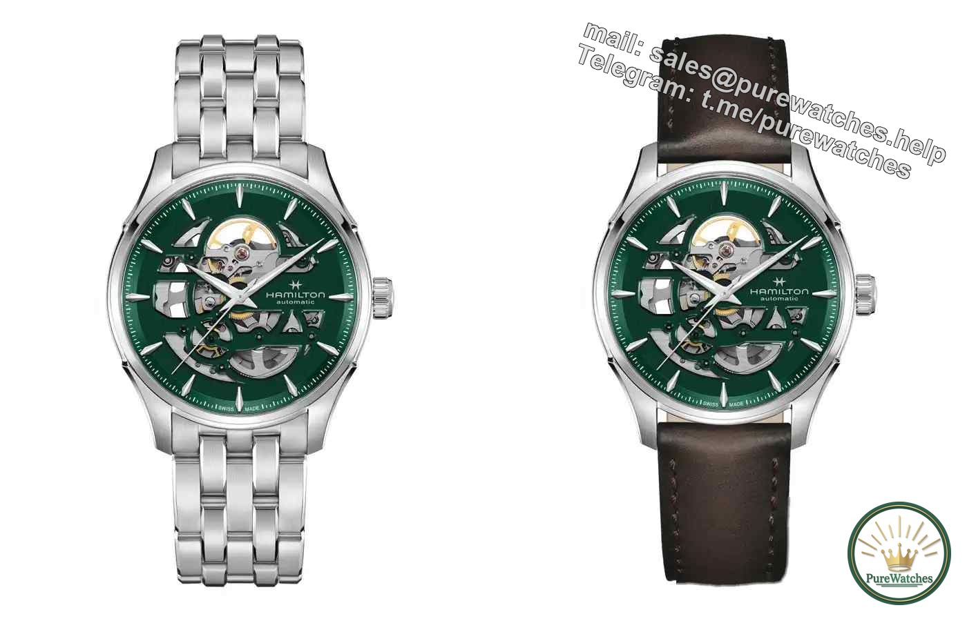 The mechanical aesthetics captivate your soul at a glance! Hamilton Jazz series hollow green plate, suitable for both formal and casual wear