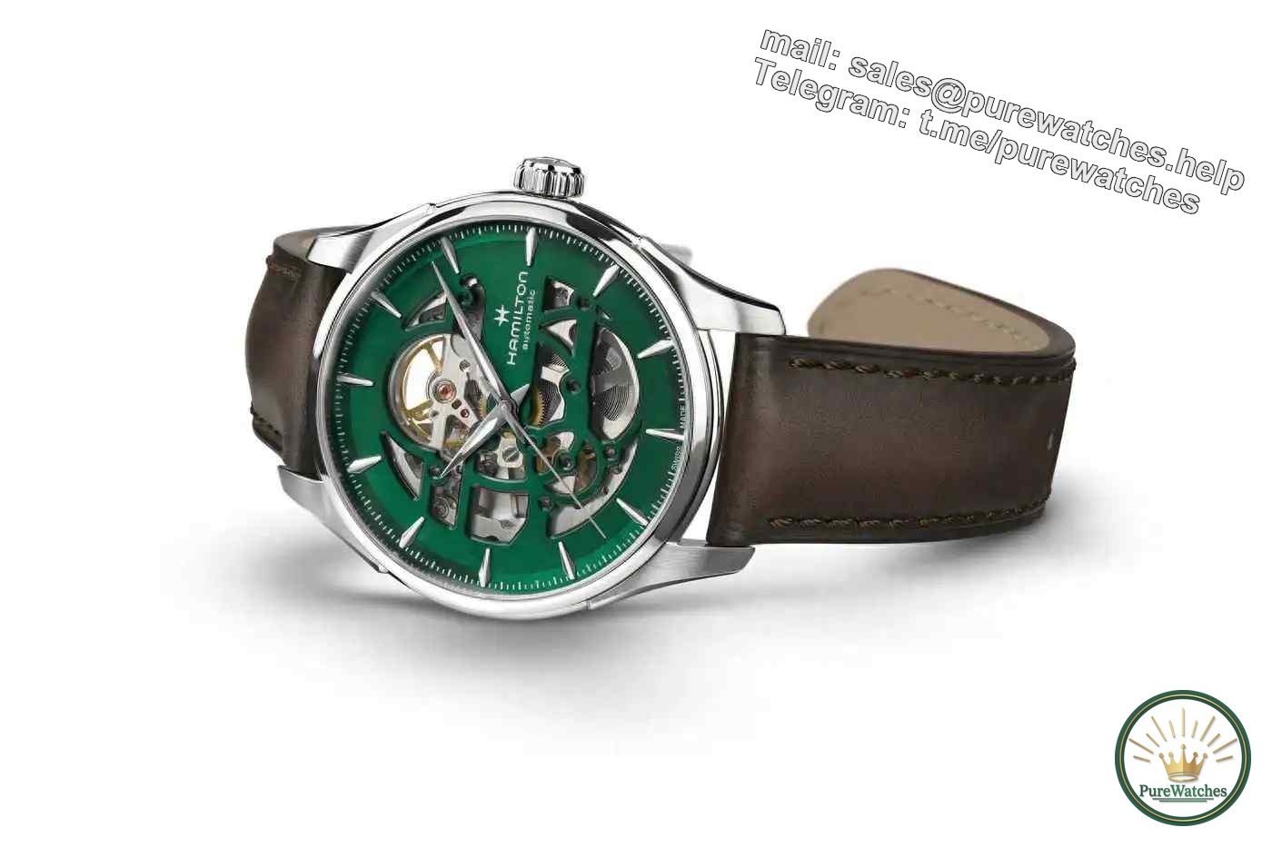 The mechanical aesthetics captivate your soul at a glance! Hamilton Jazz series hollow green plate, suitable for both formal and casual wear