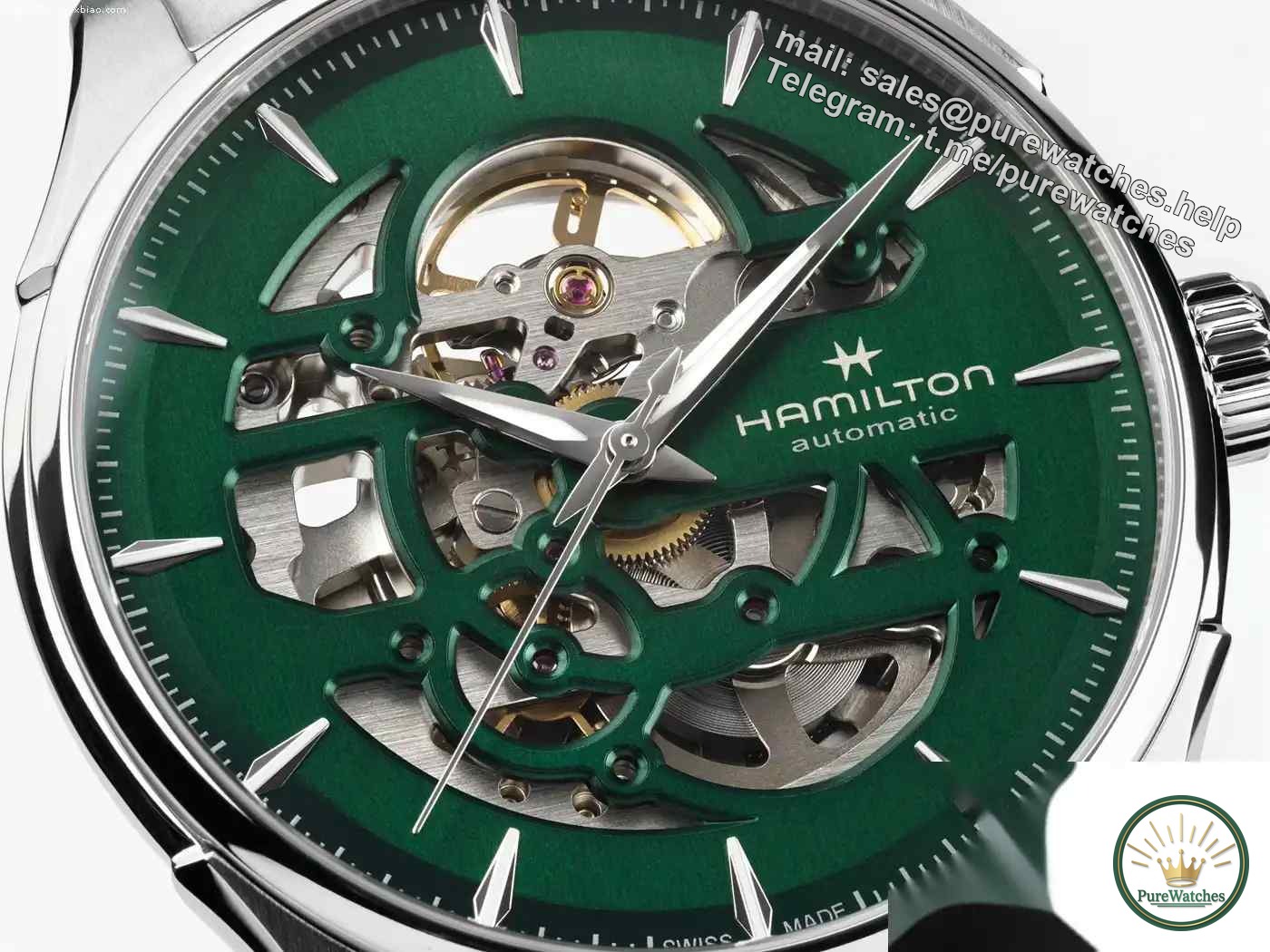 The mechanical aesthetics captivate your soul at a glance! Hamilton Jazz series hollow green plate, suitable for both formal and casual wear