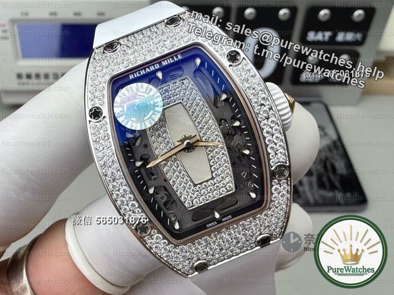 The ceiling for girls to wear watches in 2025! The ZF factory Richard Mille 07-01 diamond-encrusted model was so stunning that my best friend asked for the link!