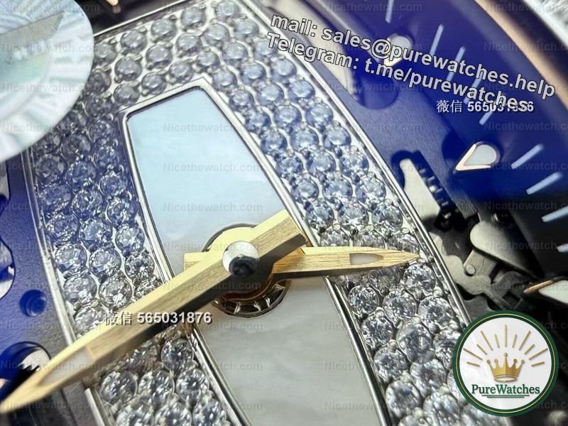 The ceiling for girls to wear watches in 2025! The ZF factory Richard Mille 07-01 diamond-encrusted model was so stunning that my best friend asked for the link!