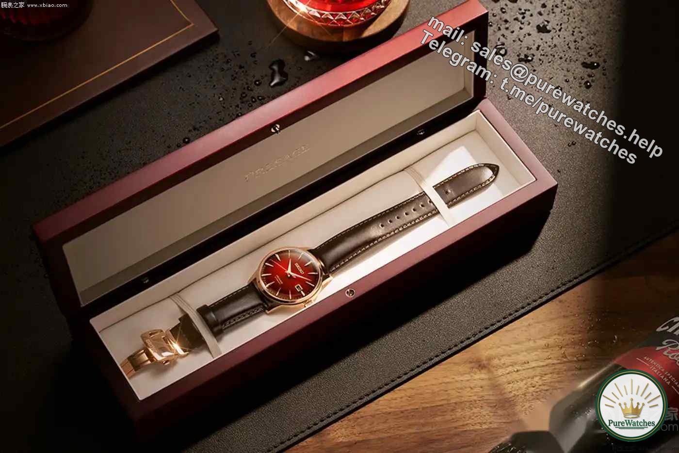 Seiko Presage Cocktail Watch Limited Edition! The deep red plate pays homage to the Negroni, only a thousand pieces are available for grabs
