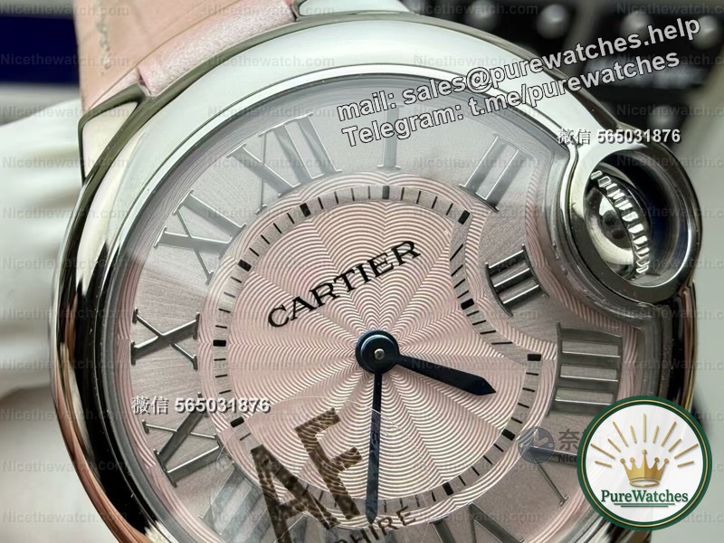 Actual test of AF Factory Cartier Pink Balloon 33mm: Gentle pink plate + sapphire mirror, the girl’s heart will fall directly!