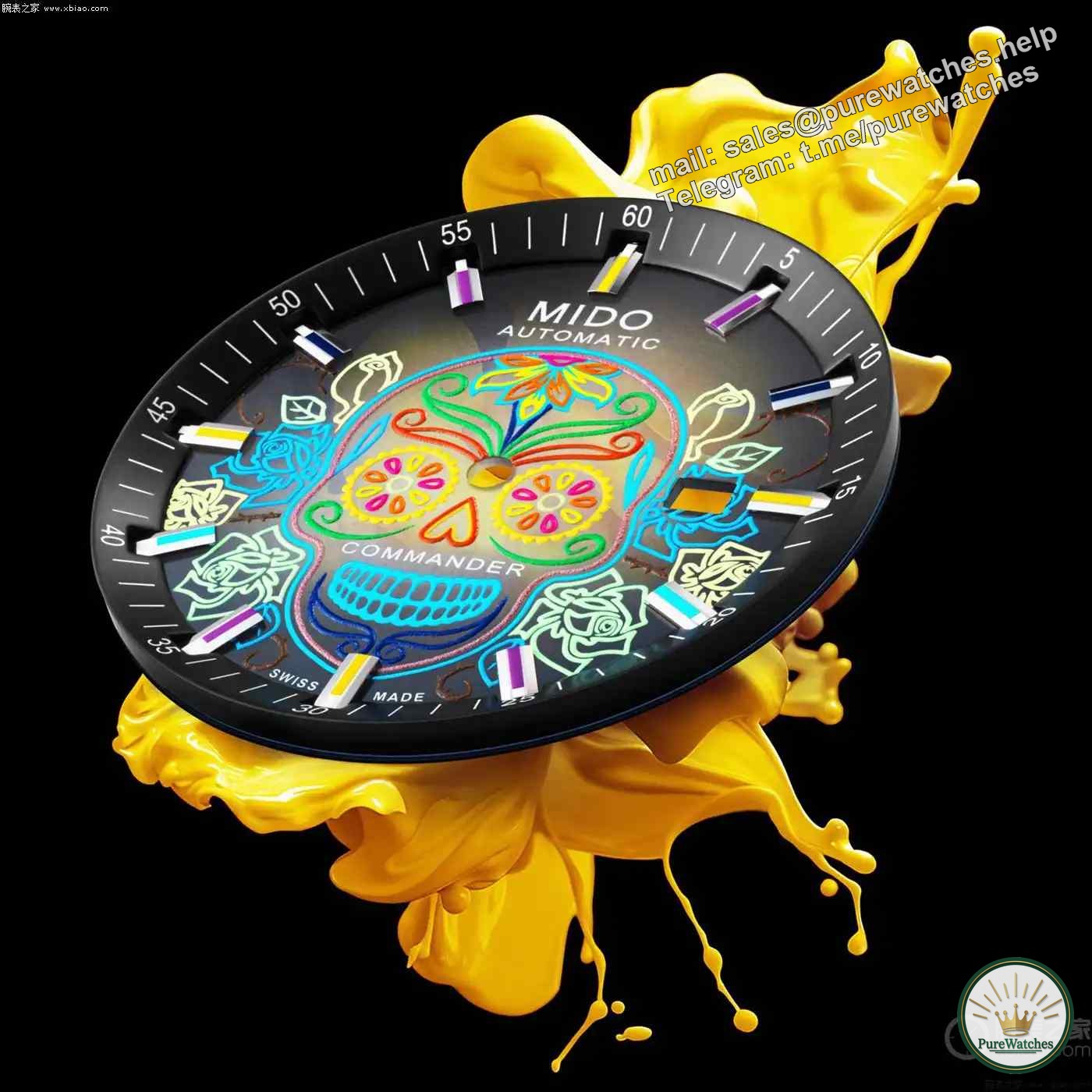 Mido’s 2025 Day of the Dead limited edition is here! The Commander Gradient Katrina Watch is so stunning with its luminous luminescence