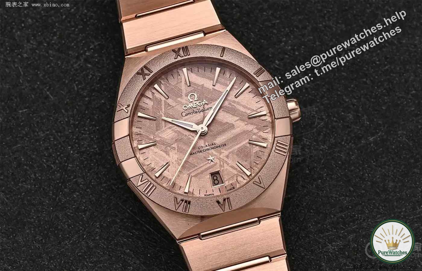 4.5 billion year old meteorite + Weidmann pattern! This gold watch from Omega puts the universe on your hand, and each one is unique in the world!