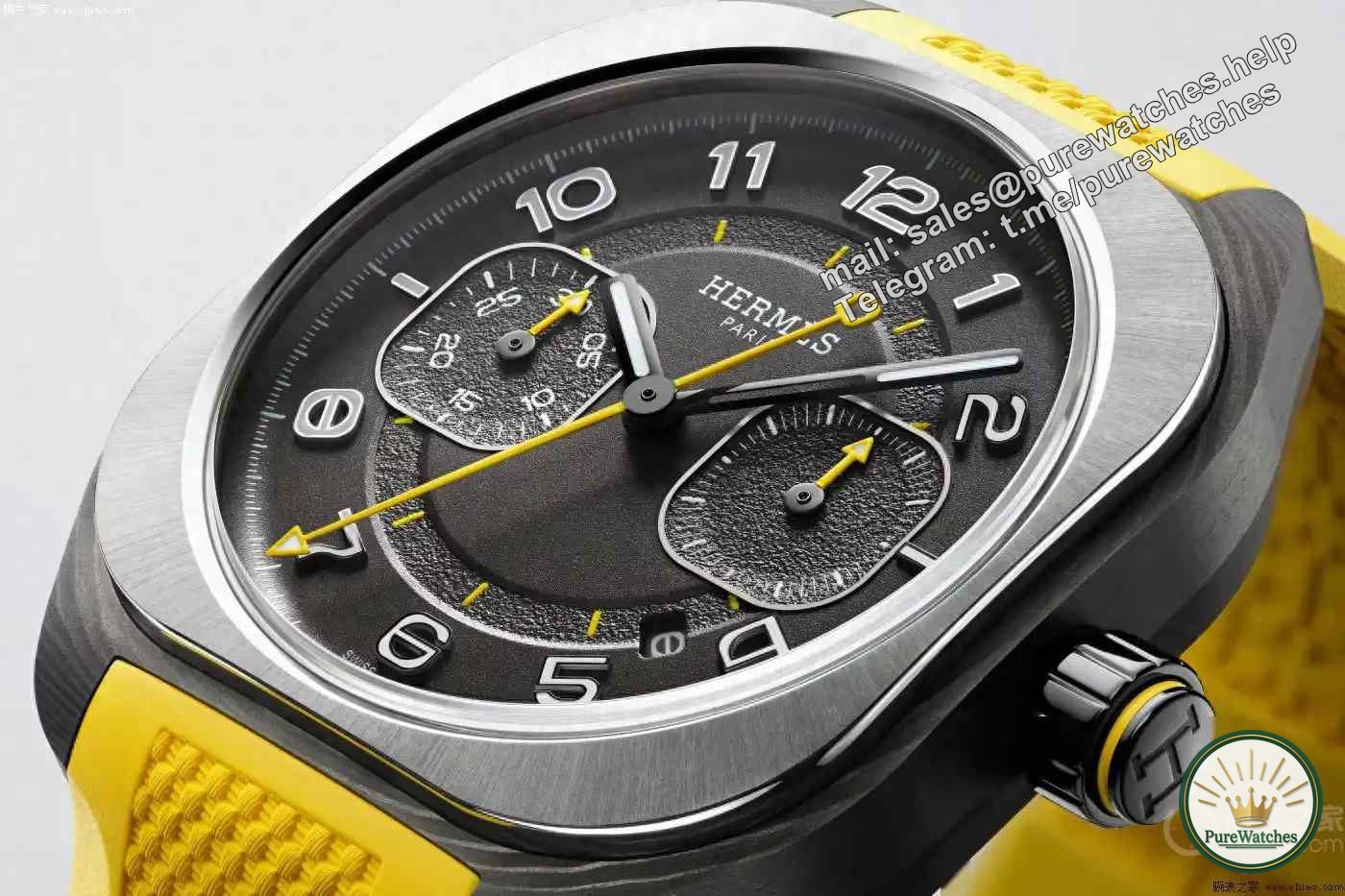 Hermès yellow and black storm! H08 carbon fiber chronograph subverts tradition, own it immediately for 91,000 yuan!
