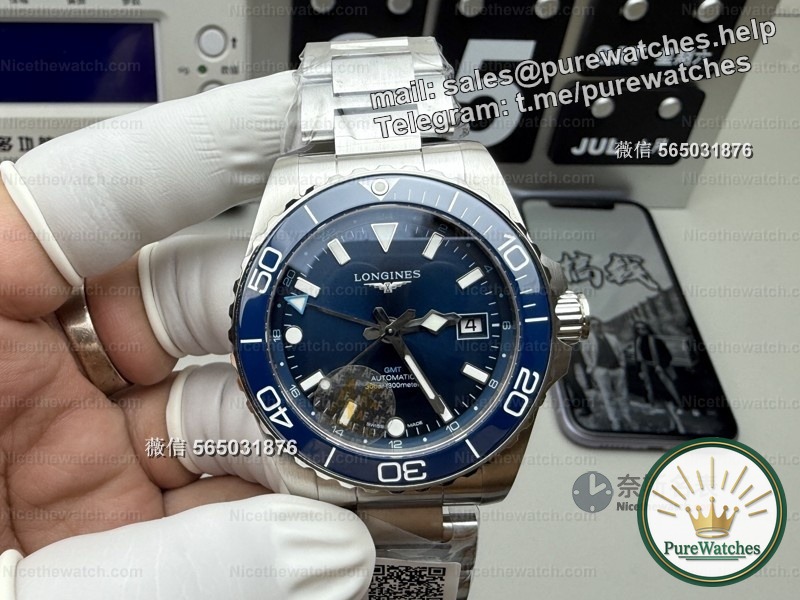 In-depth review of the AF factory Longines Concas GMT blue ceramic watch: full of details, the “hexagonal warrior” in the replica world?
