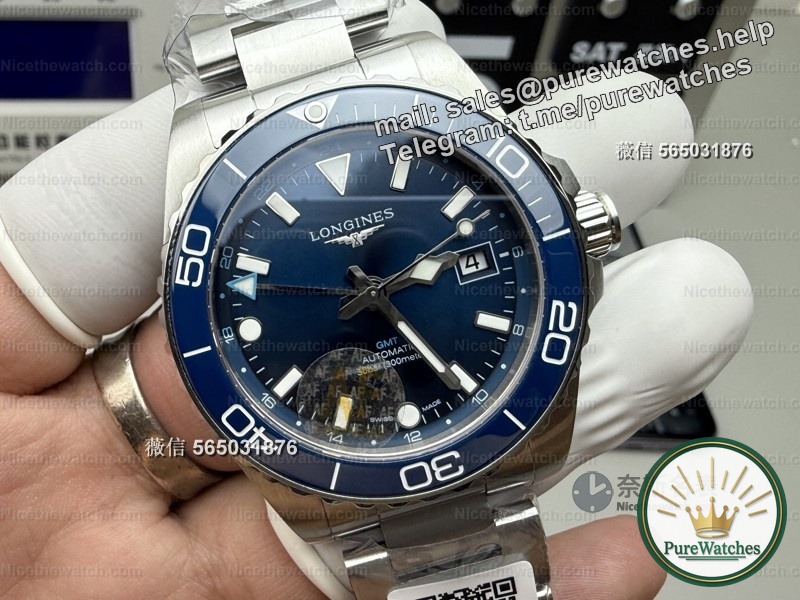 In-depth review of the AF factory Longines Concas GMT blue ceramic watch: full of details, the “hexagonal warrior” in the replica world?
