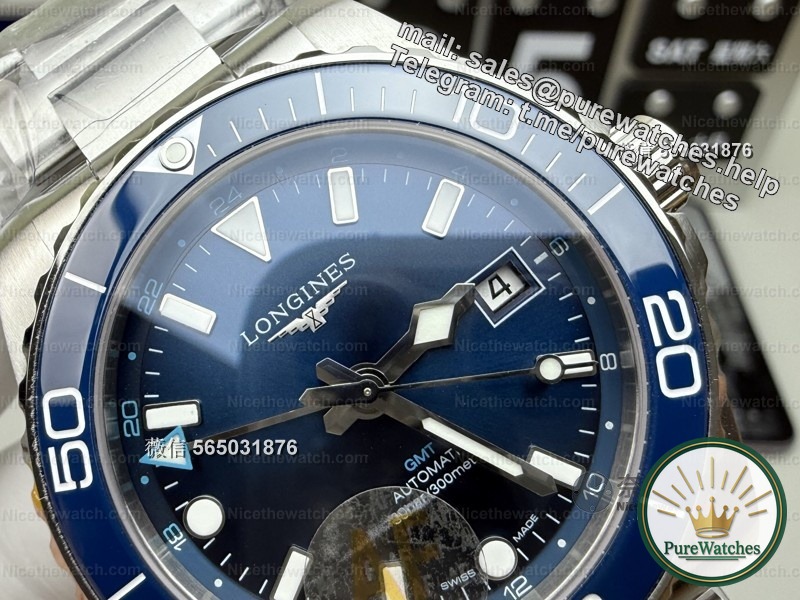 In-depth review of the AF factory Longines Concas GMT blue ceramic watch: full of details, the “hexagonal warrior” in the replica world?