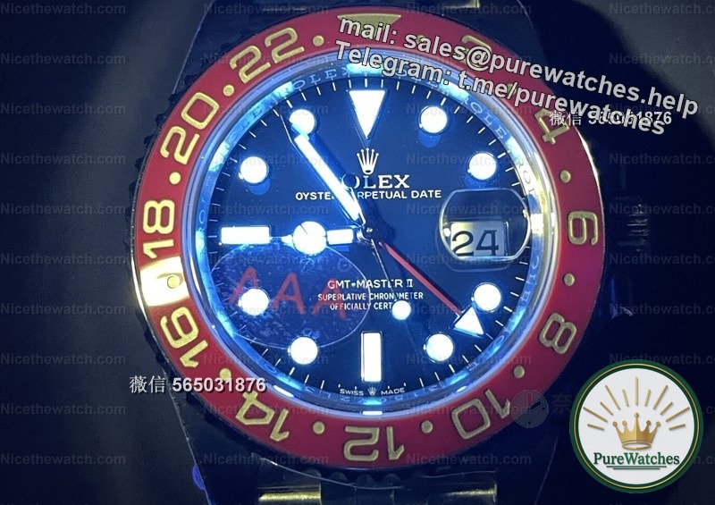 VS factory Rolex Coke ring V3 depth measurement: Dandong 3285 movement + true UV color change ring, replica ceiling is coming?
