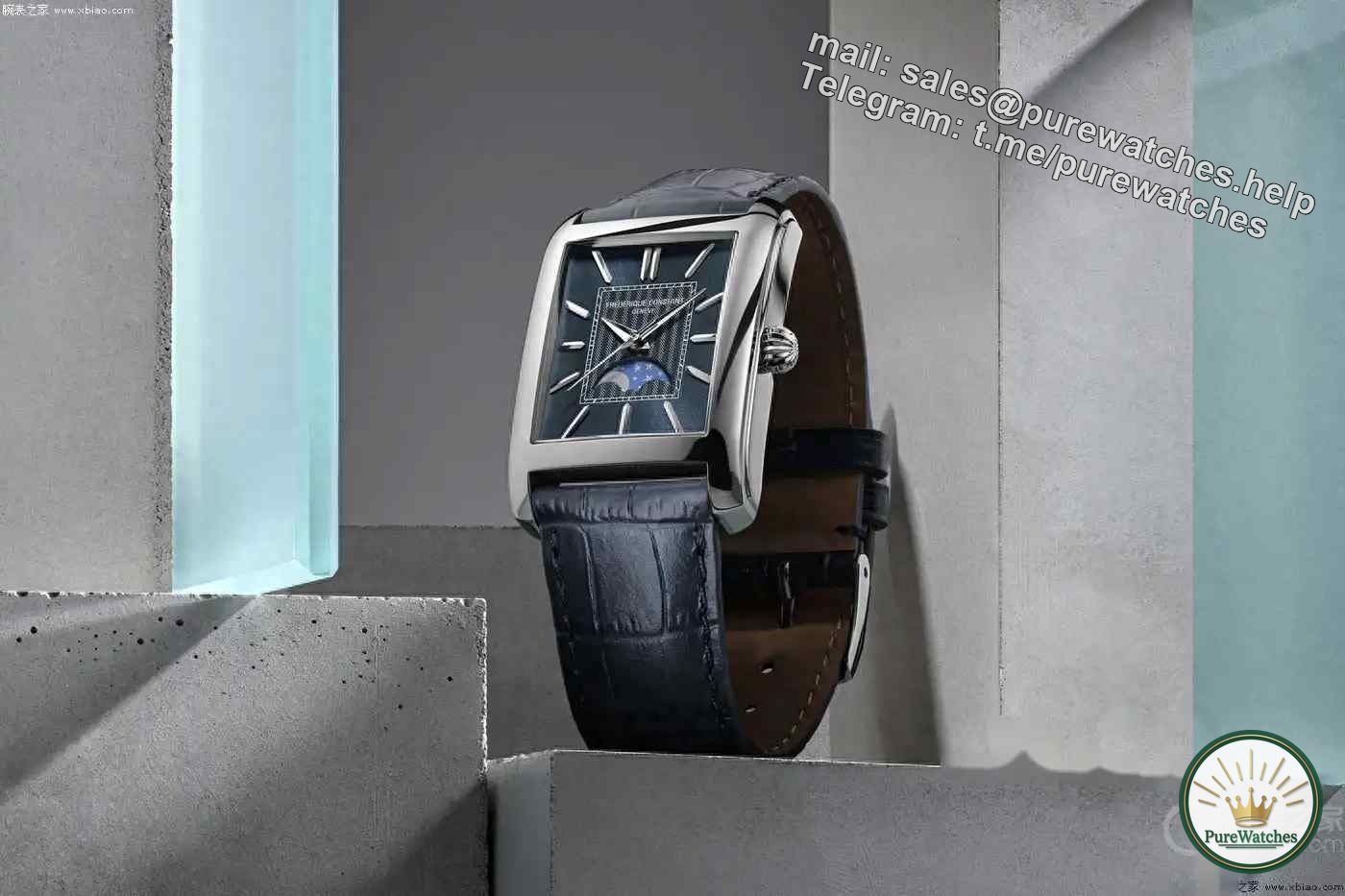 Frederique Constant moon phase watch makes a stunning debut! Classic square design, starry night sky dial, only 15,000 to wear, giving a sense of luxury
