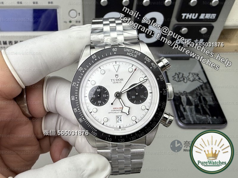 Tudor graduation model is here! ZF 2025 Black Bay Chronograph Flamingo color replica watch, full calendar + 7750 movement, full of details!