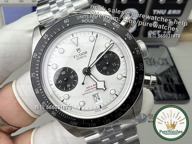 Tudor graduation model is here! ZF 2025 Black Bay Chronograph Flamingo color replica watch, full calendar + 7750 movement, full of details!