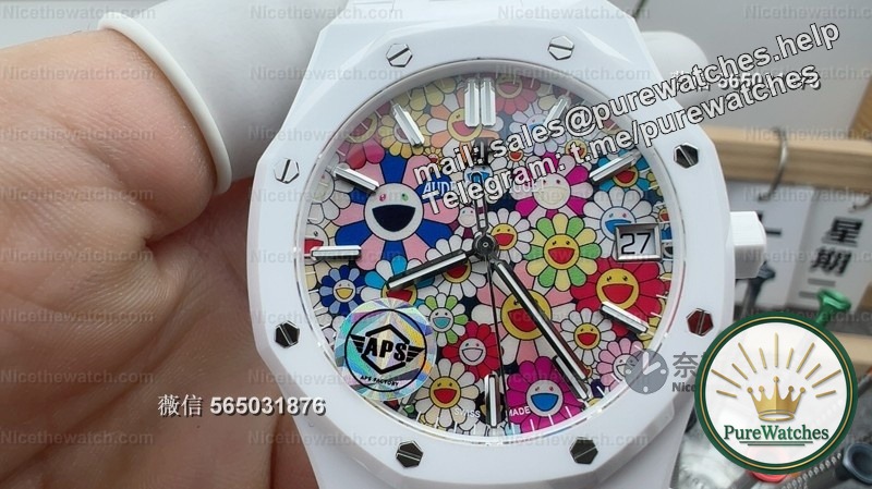 Don’t just look at Black Water Ghost anymore! This APS15500 sunflower ceramic watch instantly becomes the focus of the street when you put it on!