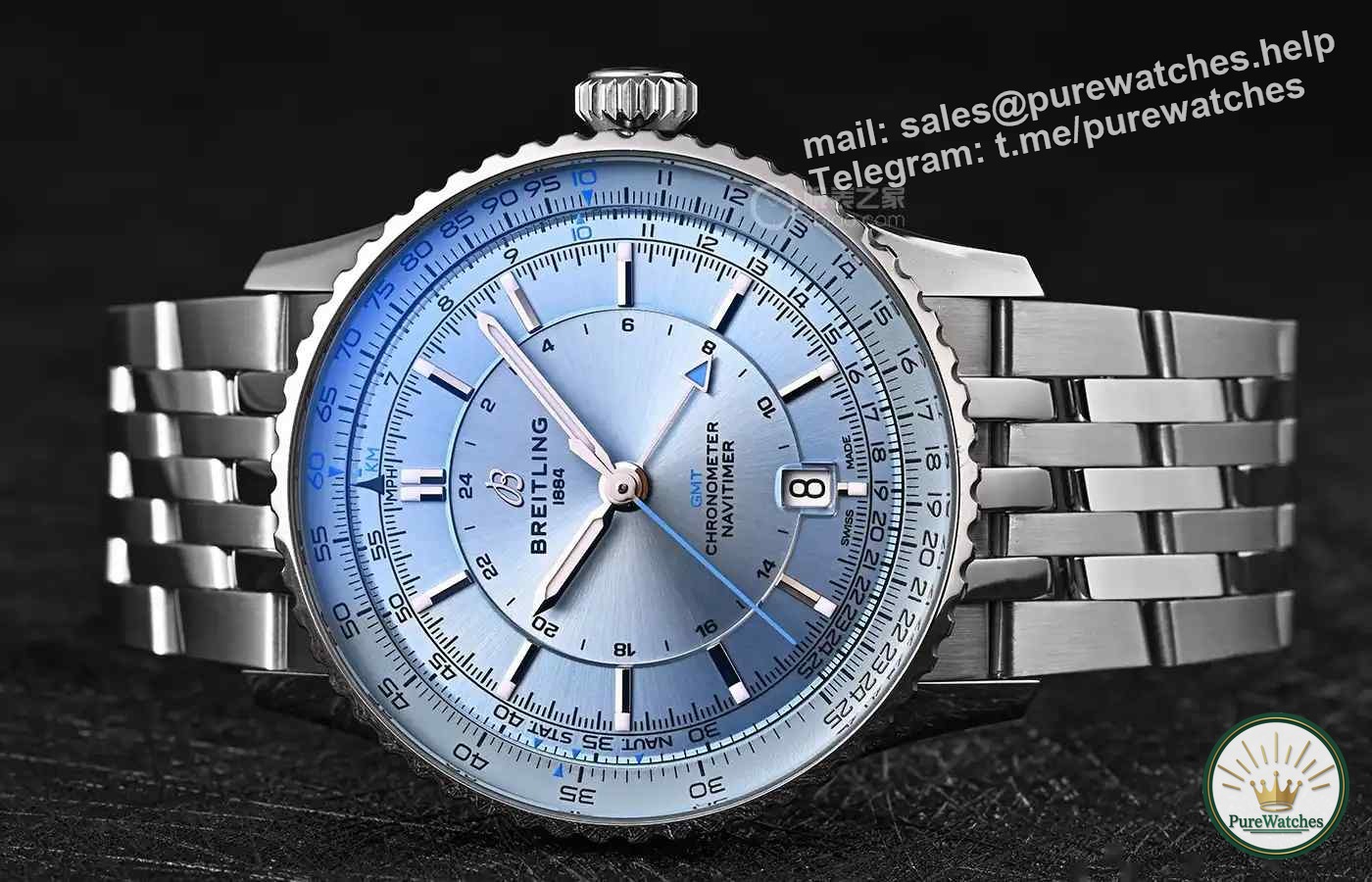 Ice blue plate subverts tradition! Breitling Navigation Chronograph 41mm perfectly balances retro and fashion