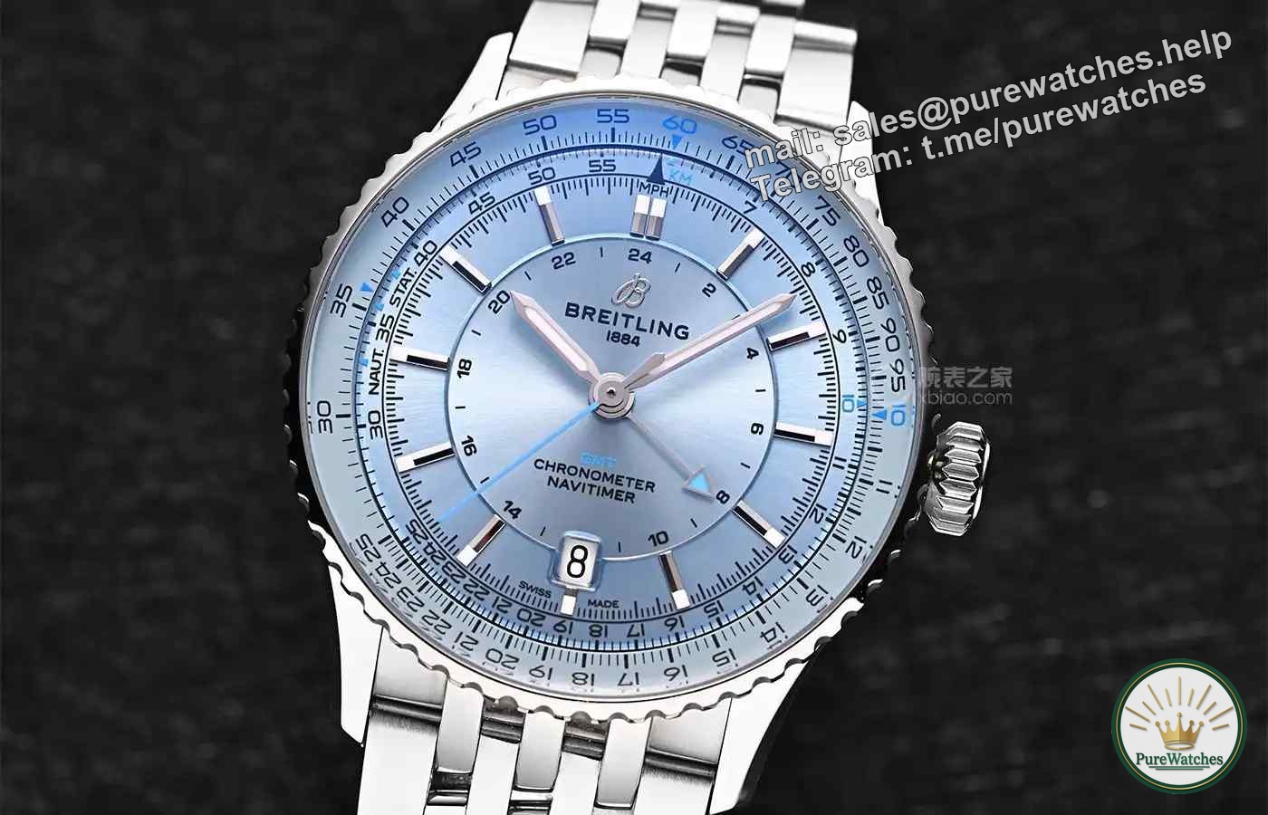 Ice blue plate subverts tradition! Breitling Navigation Chronograph 41mm perfectly balances retro and fashion