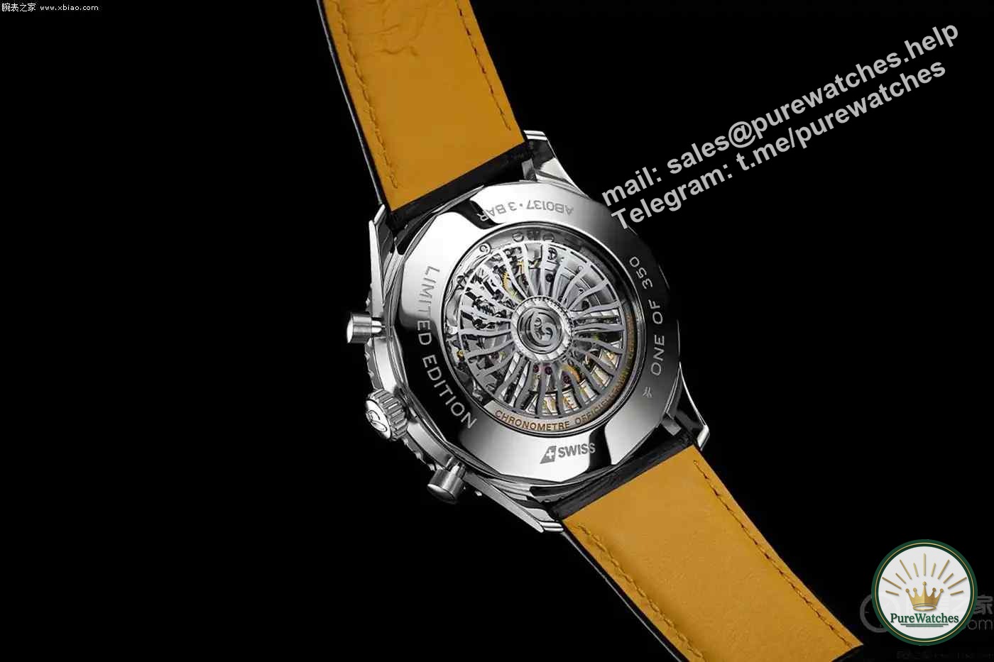 Breitling×Swiss Airlines limited edition shocking debut! A350 passenger aircraft color dial + captain’s autograph
