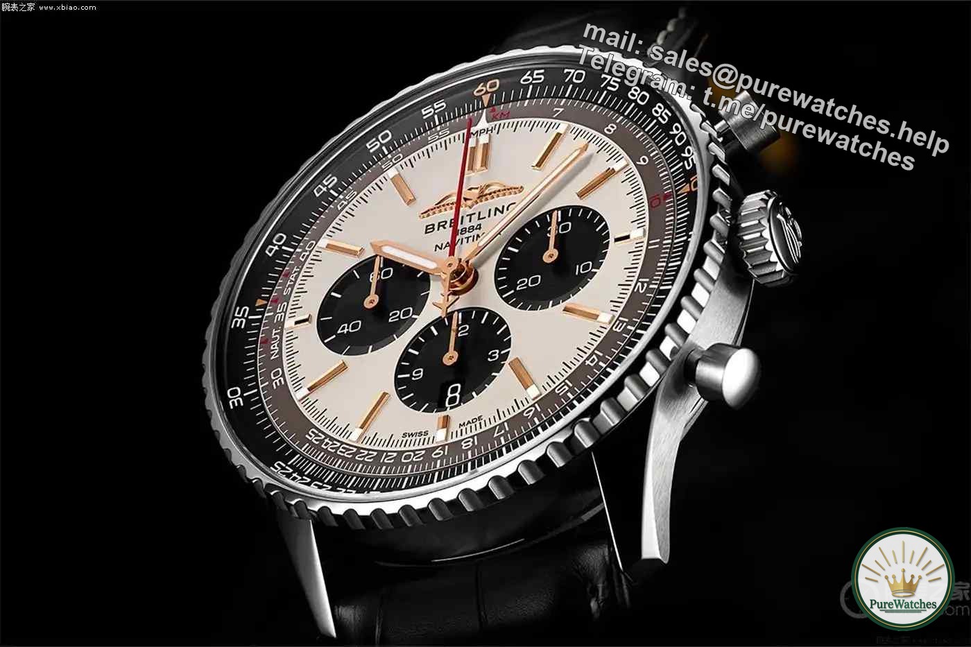 Breitling×Swiss Airlines limited edition shocking debut! A350 passenger aircraft color dial + captain’s autograph